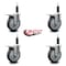 Service Caster 5'' Thermoplastic Rubber Swivel 1'' Expanding Stem Caster Set Total Lock Brake, 4PK SCC-EXTTL20S514-TPRB-1-4 - alternate 2